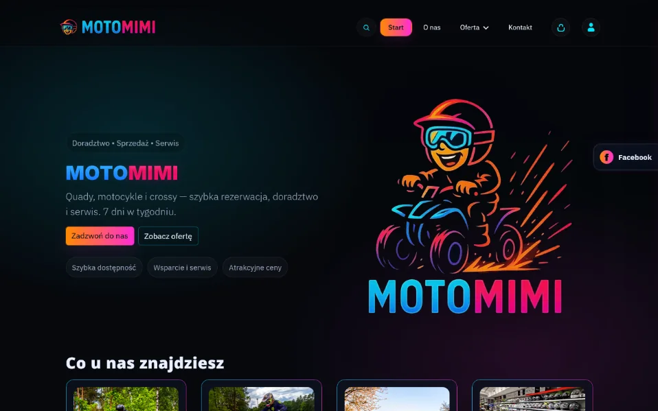 Podgląd strony internetowej MotoMimi.pl